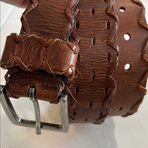 Massimo Accessories - Vintage Massimo - XL, Braided Leather Belt, unisex